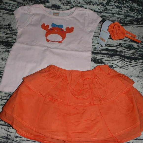 Gymboree Cute On The Coast 18-24 Month Skirt Outlet Top Headband Outfit NWT